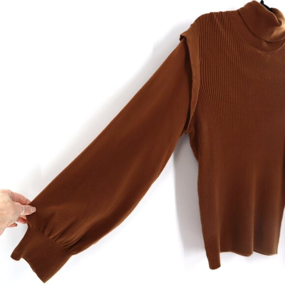 Molly Bracken Melissa Sweater Womens XL Brown Minimalist Preppy Work Modest NWT - Picture 10 of 12